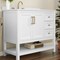 Flash Furniture Vega 42-in. Vanity w/Sink, Storage Cabinet w/Soft Close Doors, Open Shelf and 3 Drawers, White/Gold FS-VEGA42-WH-GLD-GG - alternate 6